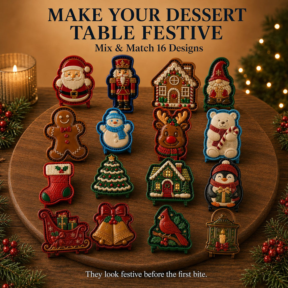 🔥🔥Only $12.99 Last Day Promotion!✨ 🎄16-Design Christmas Mini Pie Mold Collection 🥧