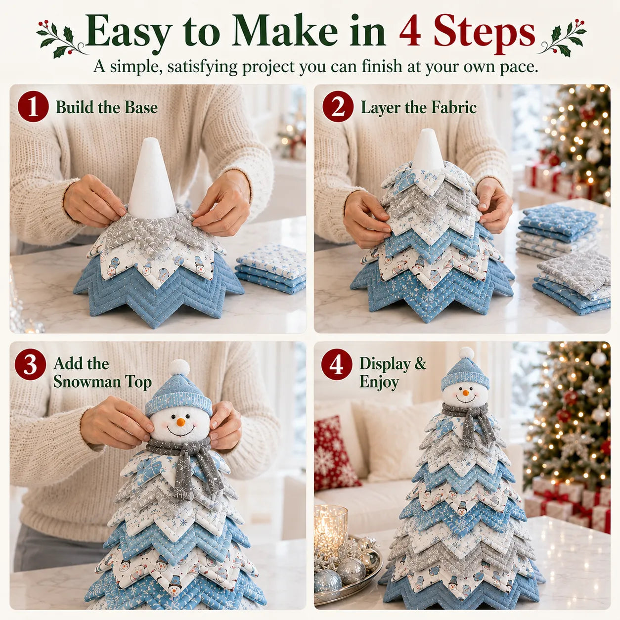 DIY Quilted Santa Christmas Tree Kit