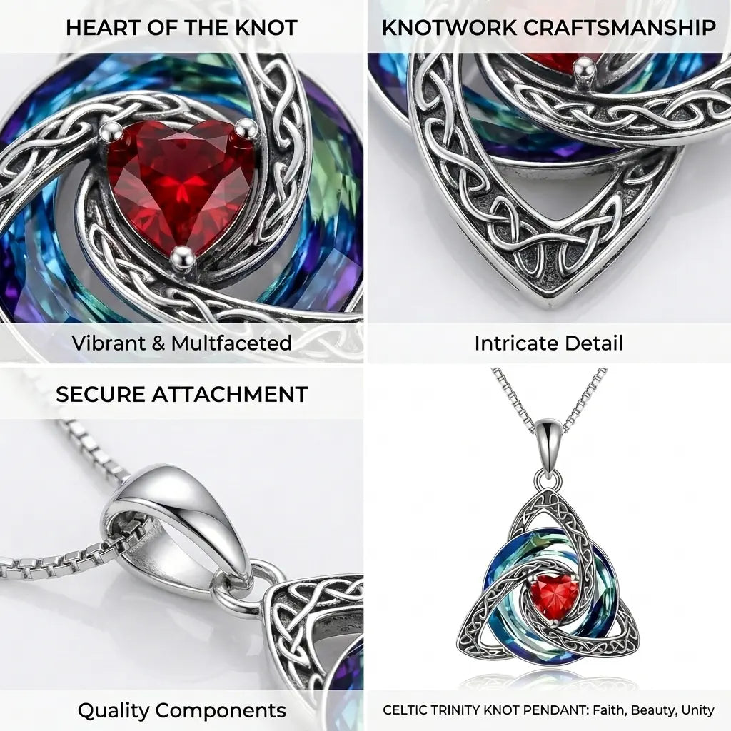 Celtic Birthstone Trinity Necklace  A Symbol of Faith, Love & Forever