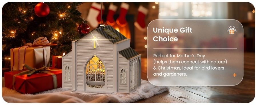 🎁  Last Day 60% OFF-✝️Church-Shaped Solar Bird Feeder(✨Same as in the video)