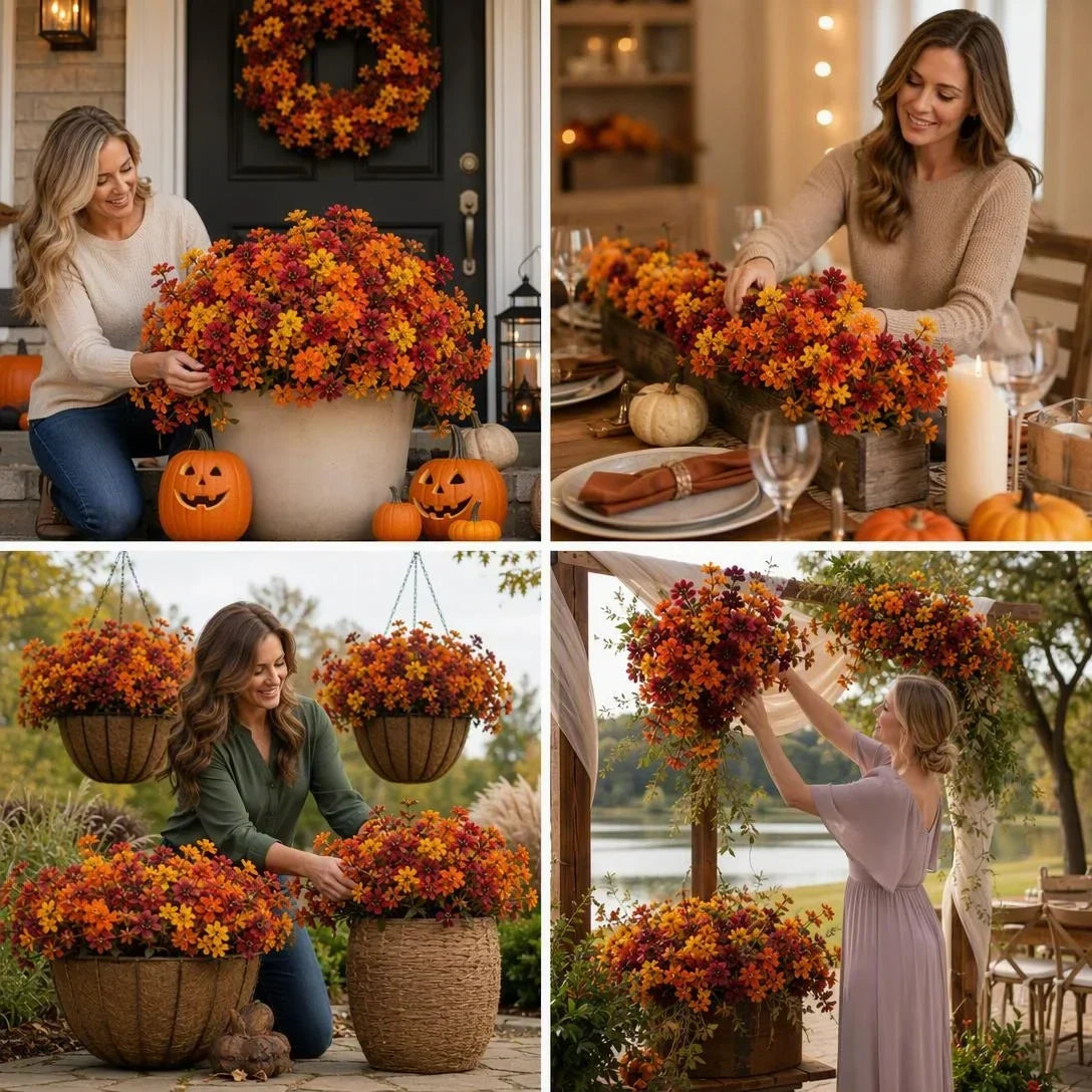 Fall Artificial Flowers For Halloween &amp; Autumn Decor