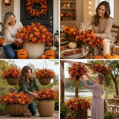 Fall Artificial Flowers For Halloween &amp; Autumn Decor