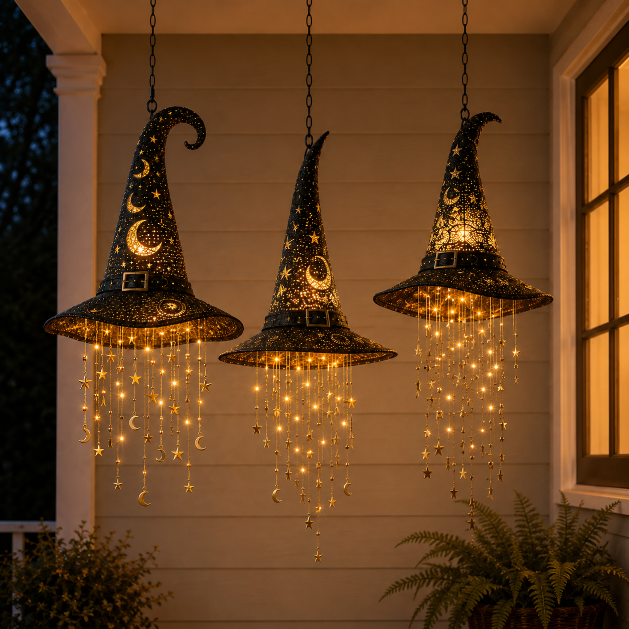 🔥HOT SALE 55% OFF🧙 Lighted Witch Hat Hanging Chime