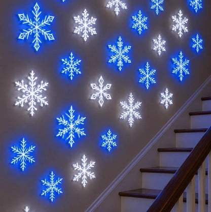 ❄️ 12PCS LED Snowflake Wall Lights – Peel & Stick Winter Wonderland Christmas Decor🎄
