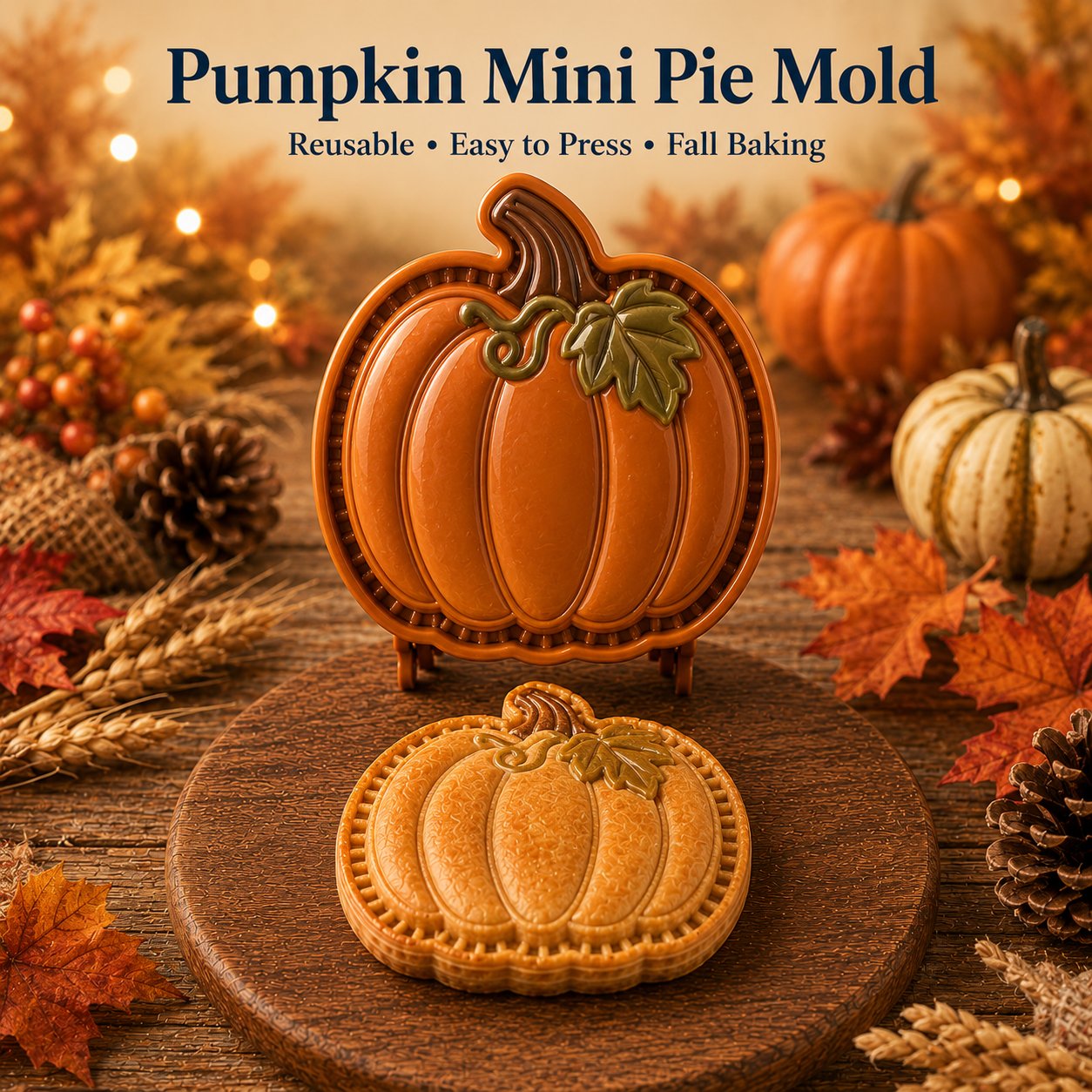 🍂 8-Design Fall Mini Pie Mold Collection | Reusable Embossed Molds for Shaping Detailed Owl, Fox, Turkey, Pumpkin, Acorn & More 🥧✨