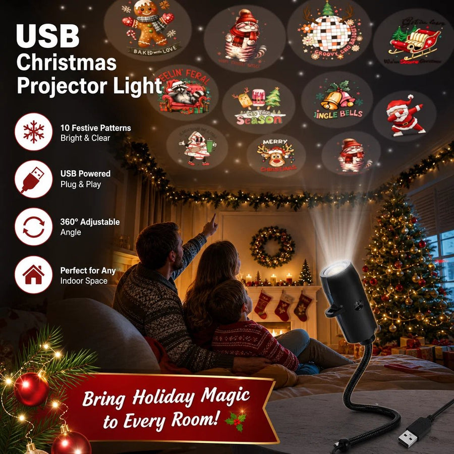 Compact Christmas projector for holiday gatherings