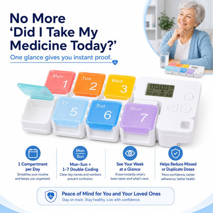 7-Day Smart Pill Organizer with Alarm