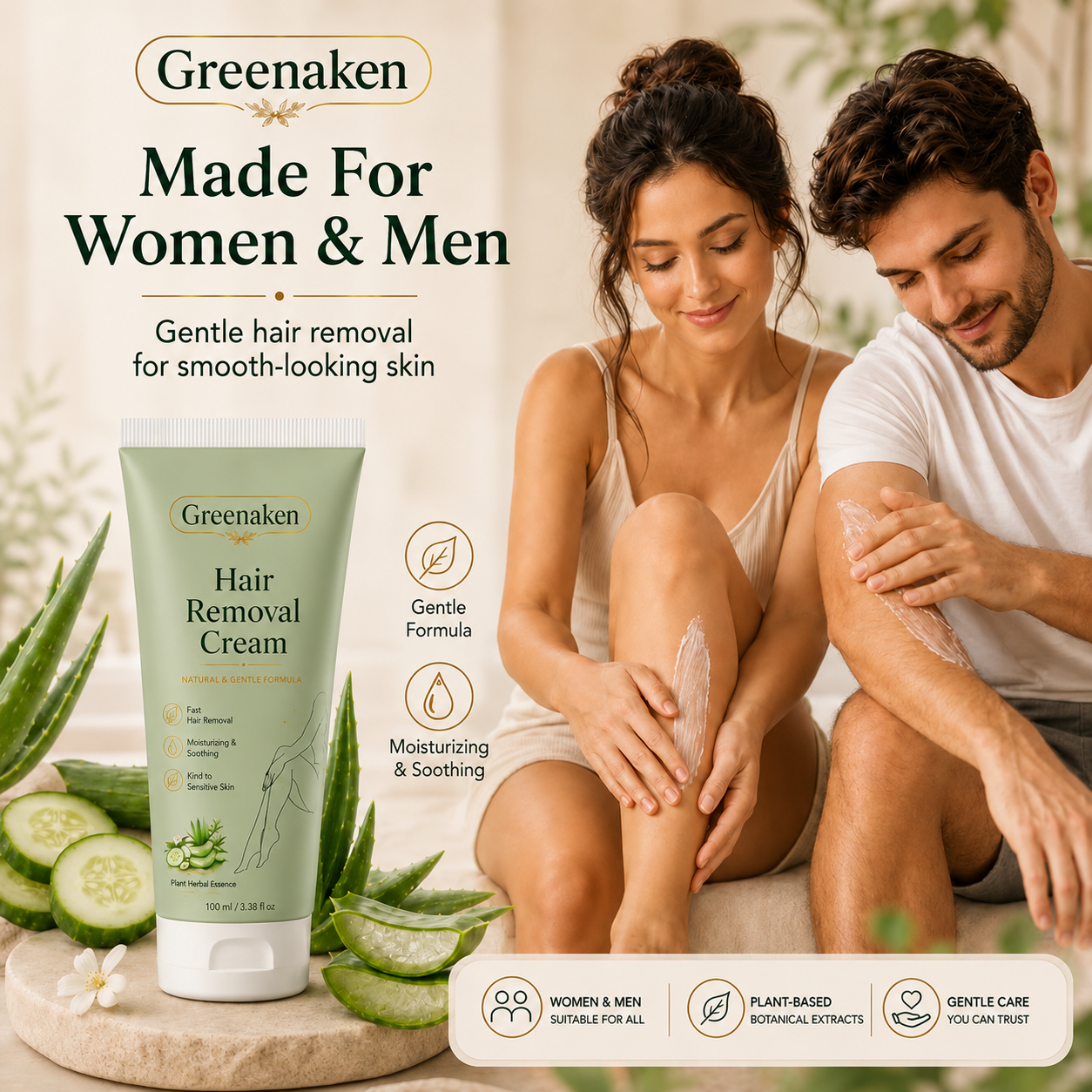 Trovehand™ Natural Gentle Hair Removal Cream | For Women & Men, Sensitive Skin