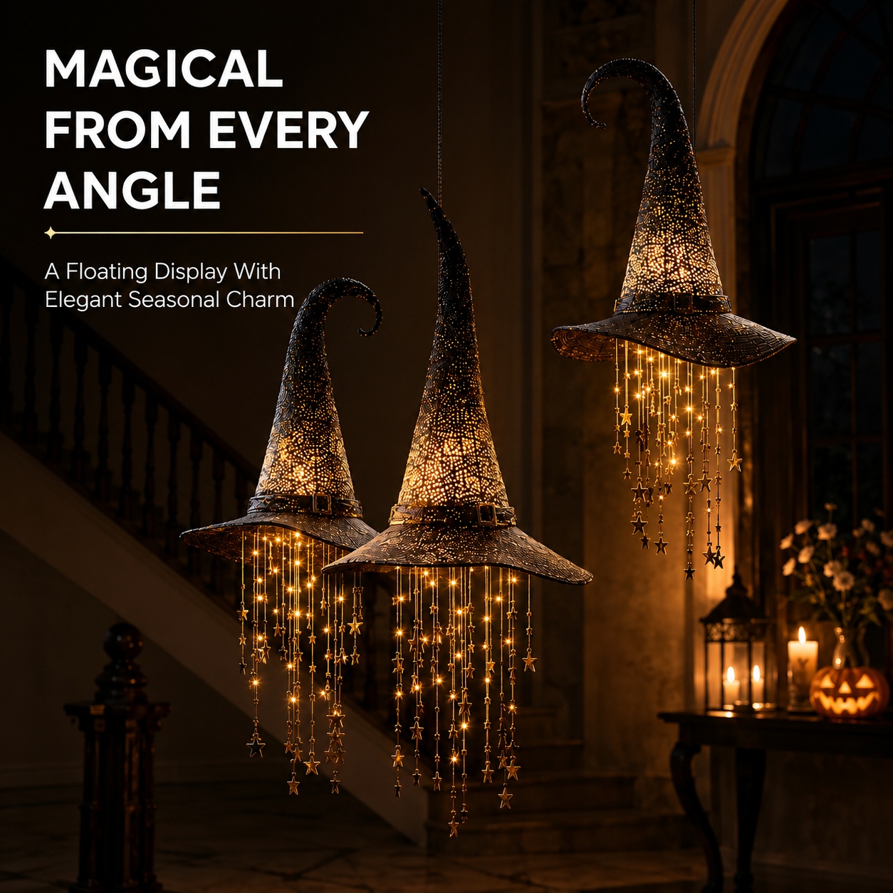 🔥HOT SALE 55% OFF🧙 Lighted Witch Hat Hanging Chime
