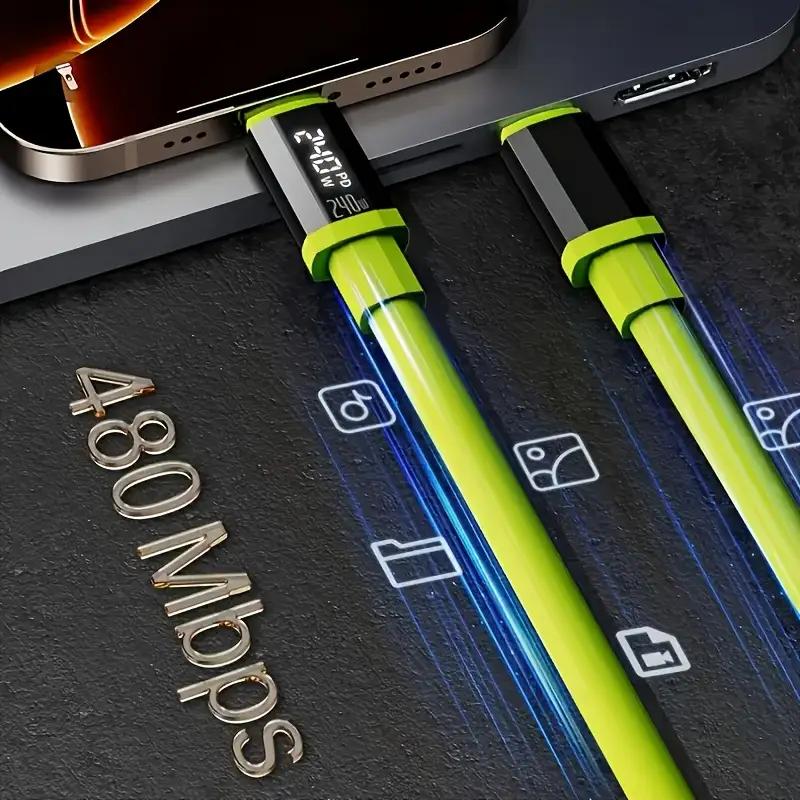 240W Fast Charging Cable, Type-C Smart Quick Charge High-Power Data Cable