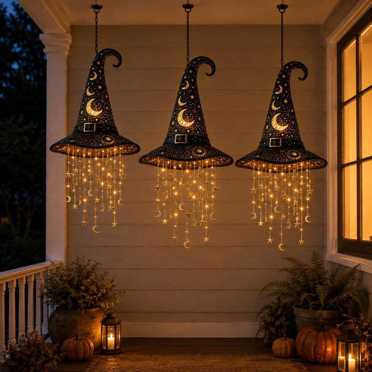 🔥HOT SALE 55% OFF🧙 Lighted Witch Hat Hanging Chime
