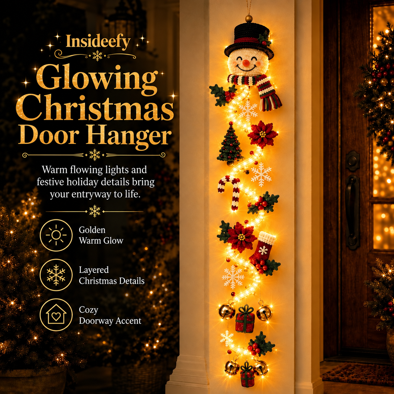 ⏳ Last Day 49% OFF – 🎄Trovehand™ Glowing Christmas Door Hanger