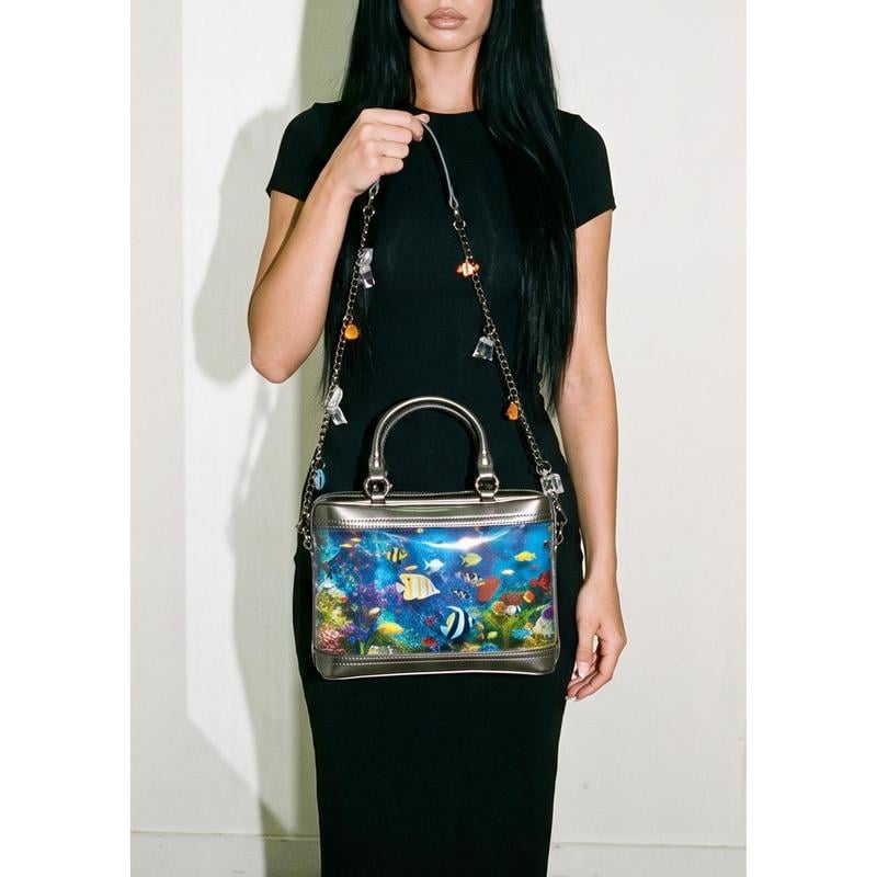 🌊 🐠Aquarium Inspired Bag – Transparent Ocean-Themed Shoulder Bag with Coral Reef Design