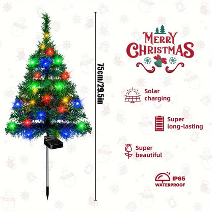 🔥 LAST DAY 49% OFF – Solar Christmas Tree Pathway Lights 🎄✨