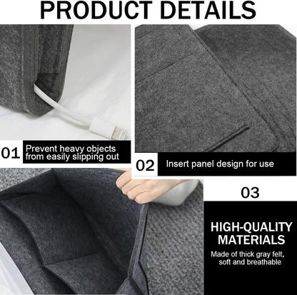 Bedside Caddy, 5 Pockets Felt Bedside Storage Organizer, Hanging Storage Organizer🛏️ - image 4