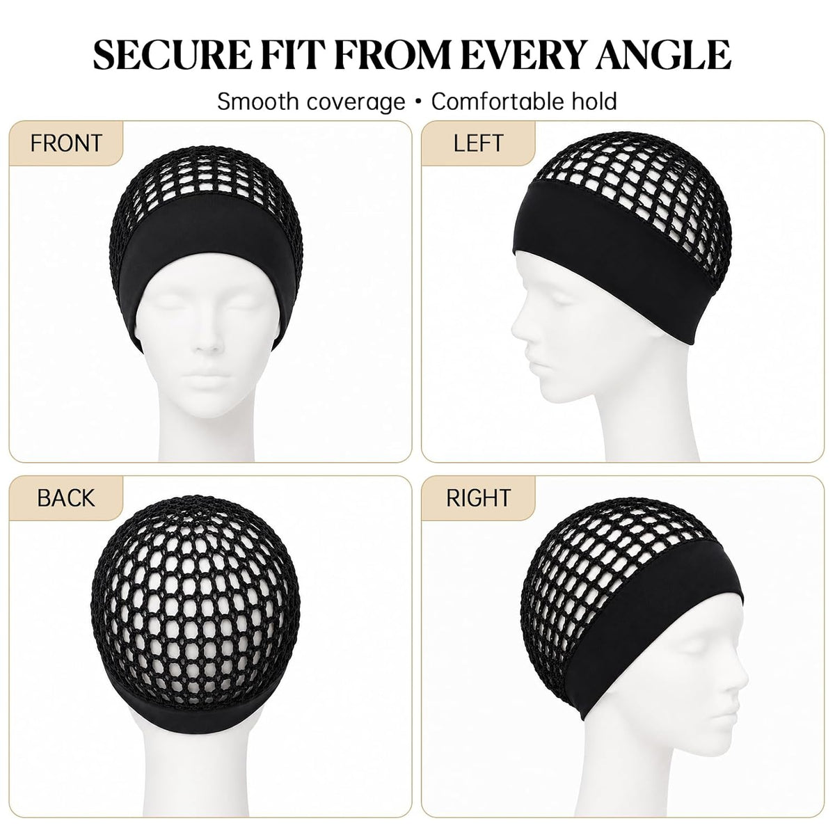 Humwam 3-Piece Stretchy Wide-Edge Sleeping Cap Set💫