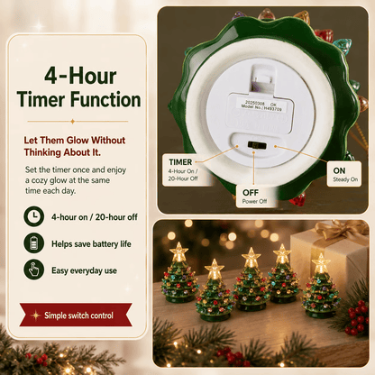 Mini 4.5-inch retro LED ceramic Christmas tree (lighted)—suitable for holiday decor or as a gift