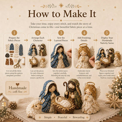 ✨ DIY Patchwork Nativity Scene Sewing Kit
