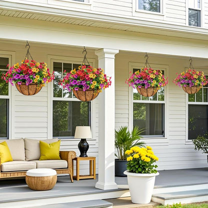 FREE SHIPPING!🔥Simulated Hanging Flower Basket 🌸No Watering💧. No Wilting. Just Perfect Blooms.