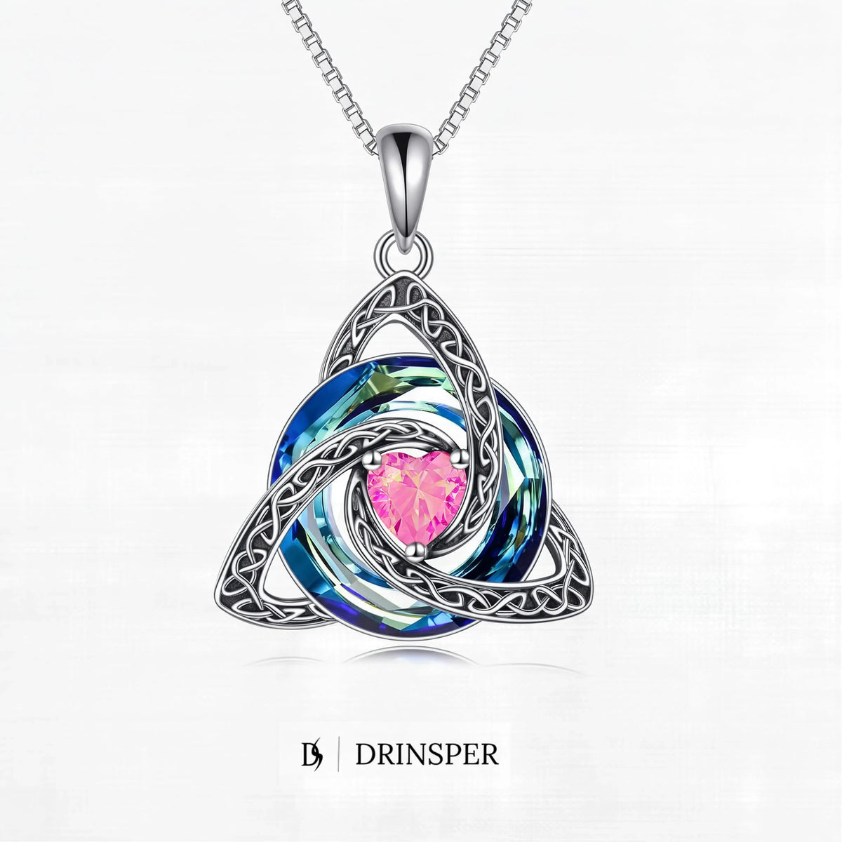 Celtic Birthstone Trinity Necklace  A Symbol of Faith, Love & Forever