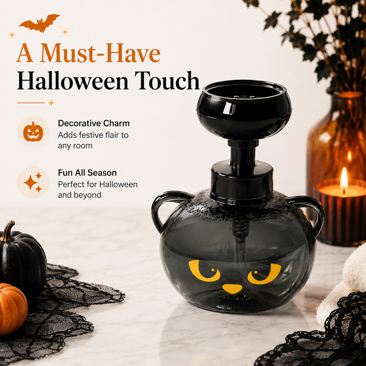 🐾 Spooky Cat Paw-Foam Soap Dispenser 🎃