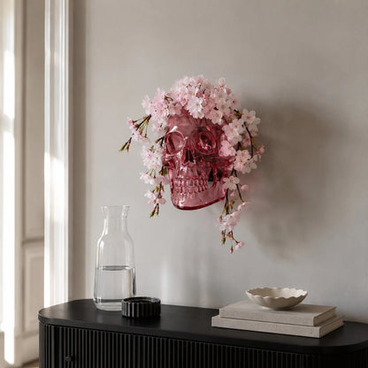 Gothic Skull Wall Vase 💀🌸 – Hangable & Tabletop Freestanding