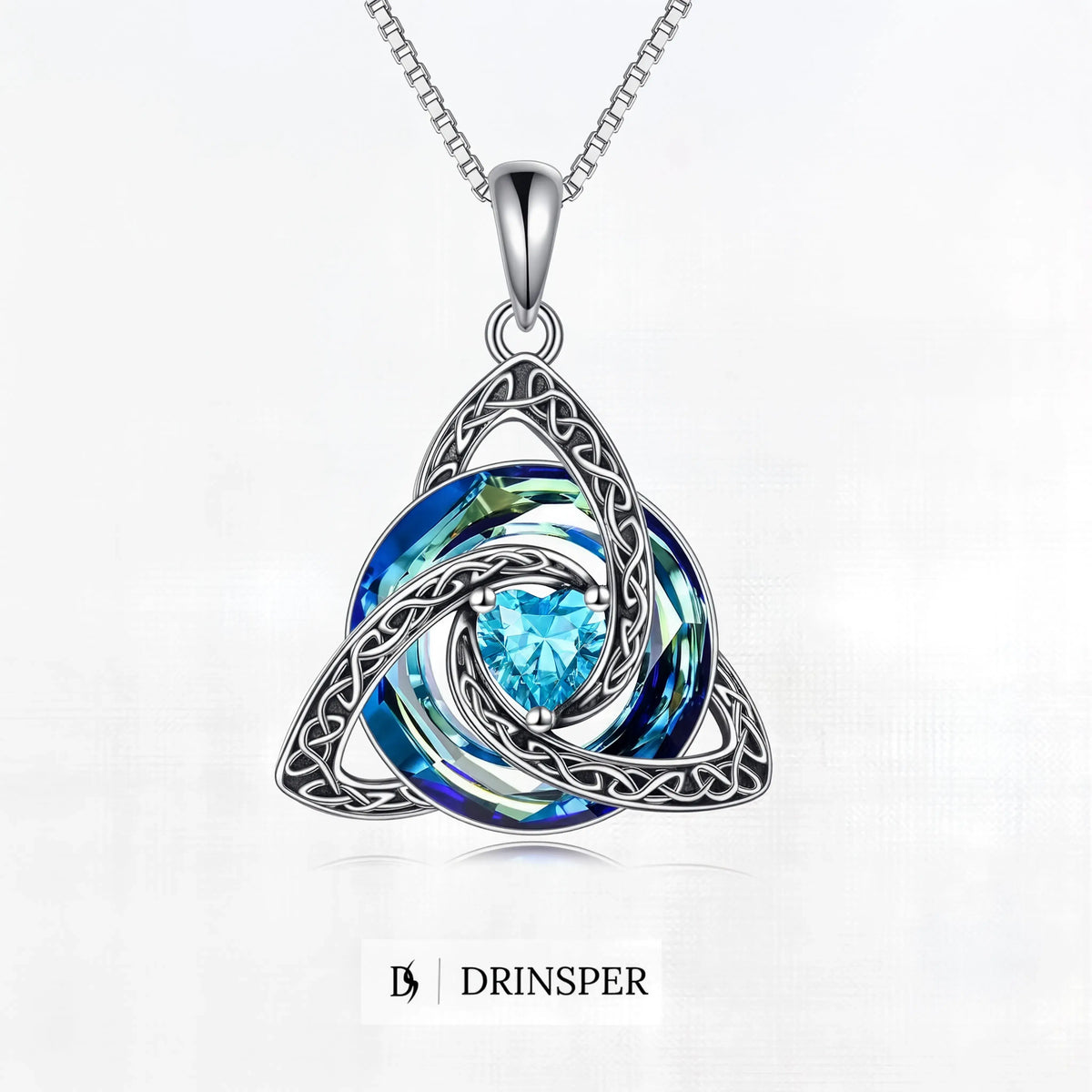 Celtic Birthstone Trinity Necklace  A Symbol of Faith, Love & Forever