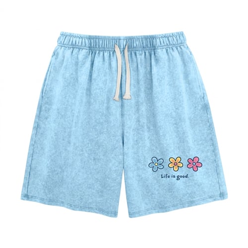 Women's Soft Cotton Blend Washed Floral Shorts, Casual Summer Travel Streetwear Bottoms