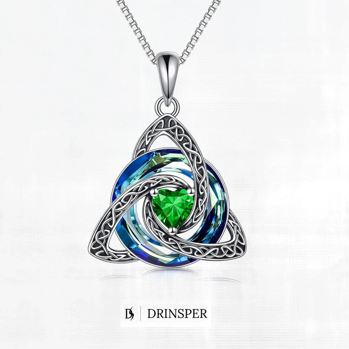 Celtic Birthstone Trinity Necklace  A Symbol of Faith, Love & Forever