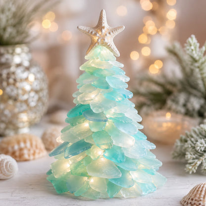 🔥Last Day 49% OFF – 🎅 Beginner-Friendly DIY Lighted Sea Glass Santa Christmas Decor Kit
