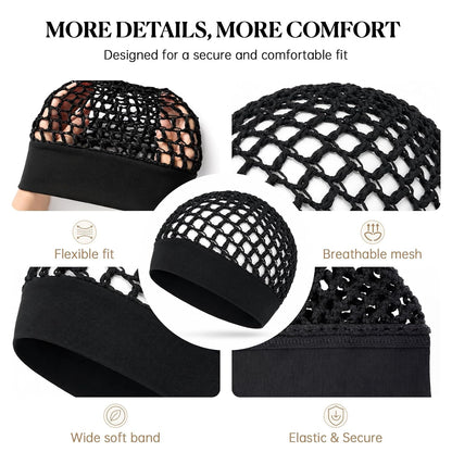 Humwam 3-Piece Stretchy Wide-Edge Sleeping Cap Set💫