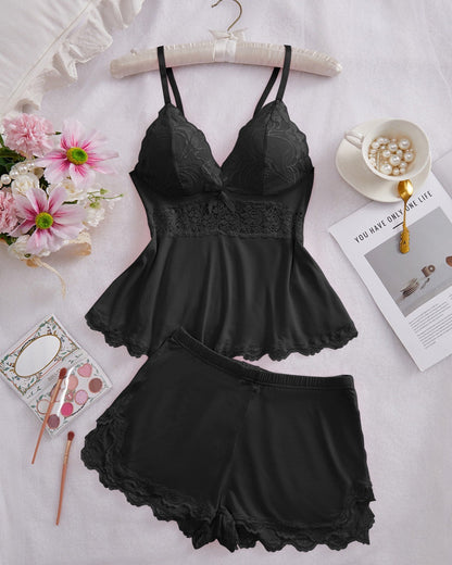 High Slit SPOILD Lacy Short 2-Piece Set