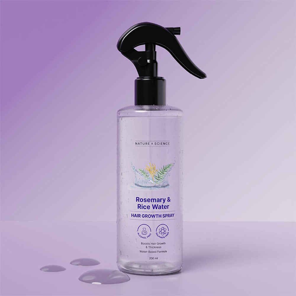 Rosemary and rice water hair growth spray bottle