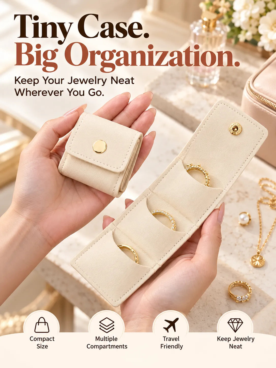 ✨ Mini Travel Jewelry Organizer – Compact, Foldable & Easy to Carry