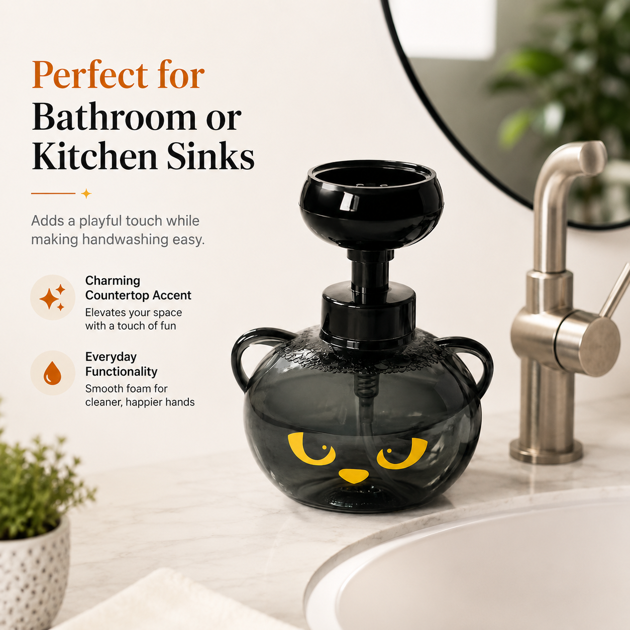 🐾 Spooky Cat Paw-Foam Soap Dispenser 🎃