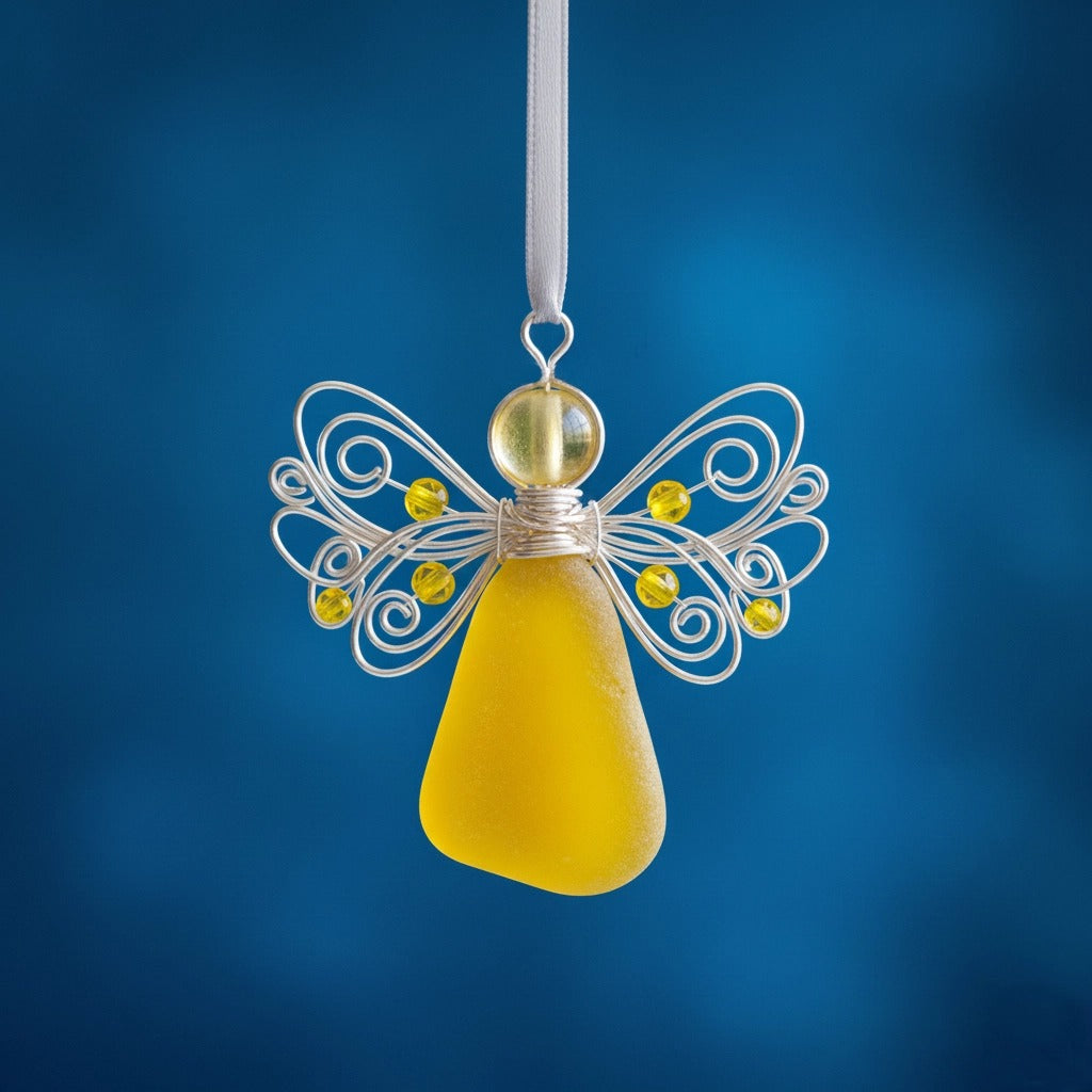 🌊Handmade Sea Glass Angel Ornament(Buy 6 Free Shipping Now)