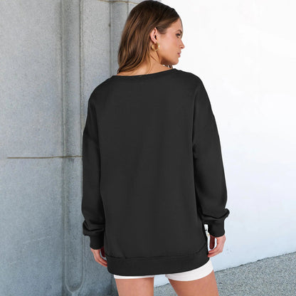 Womens Oversized Sweatshirt V Neck Long Sleeve Tunic Lightweight Pullover 2026 Winter Casual Tops Teen Girl Outfits