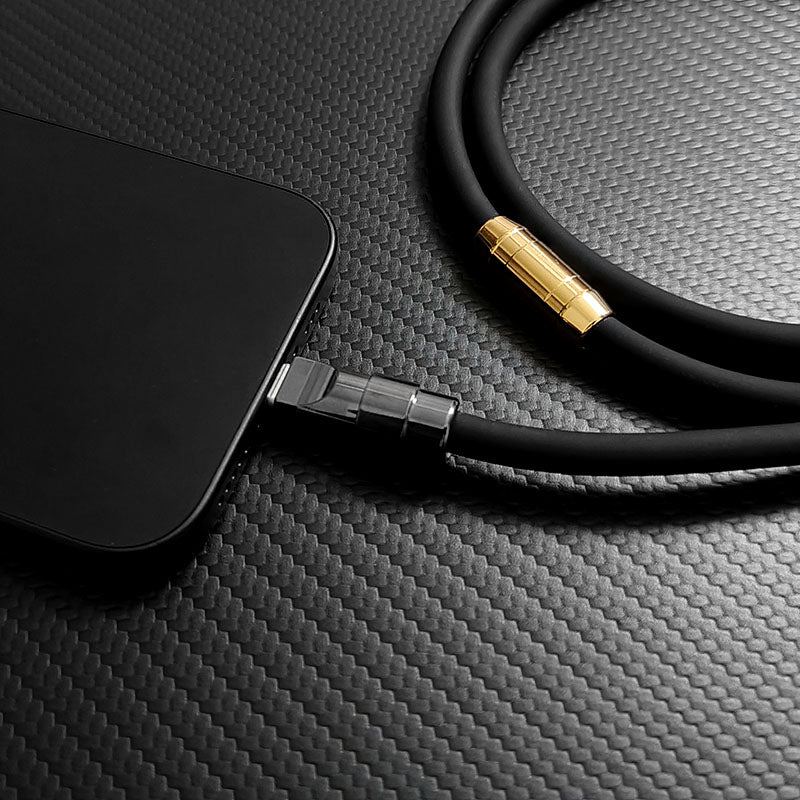 Smartphone charging with premium black USB-C cable
