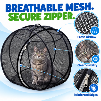 🐱🌿 Trovehand Cat Haven™ – Pop-Up Mesh Playpen