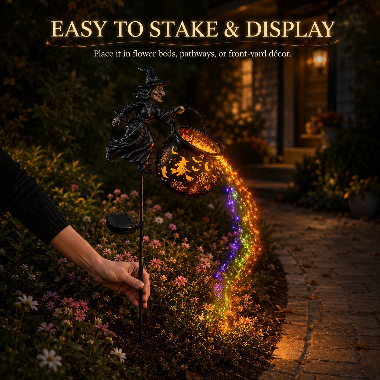 Halloween Early Bird Special Sale 49% OFF-🧙‍♀️Halloween Witch Cauldron Garden Light