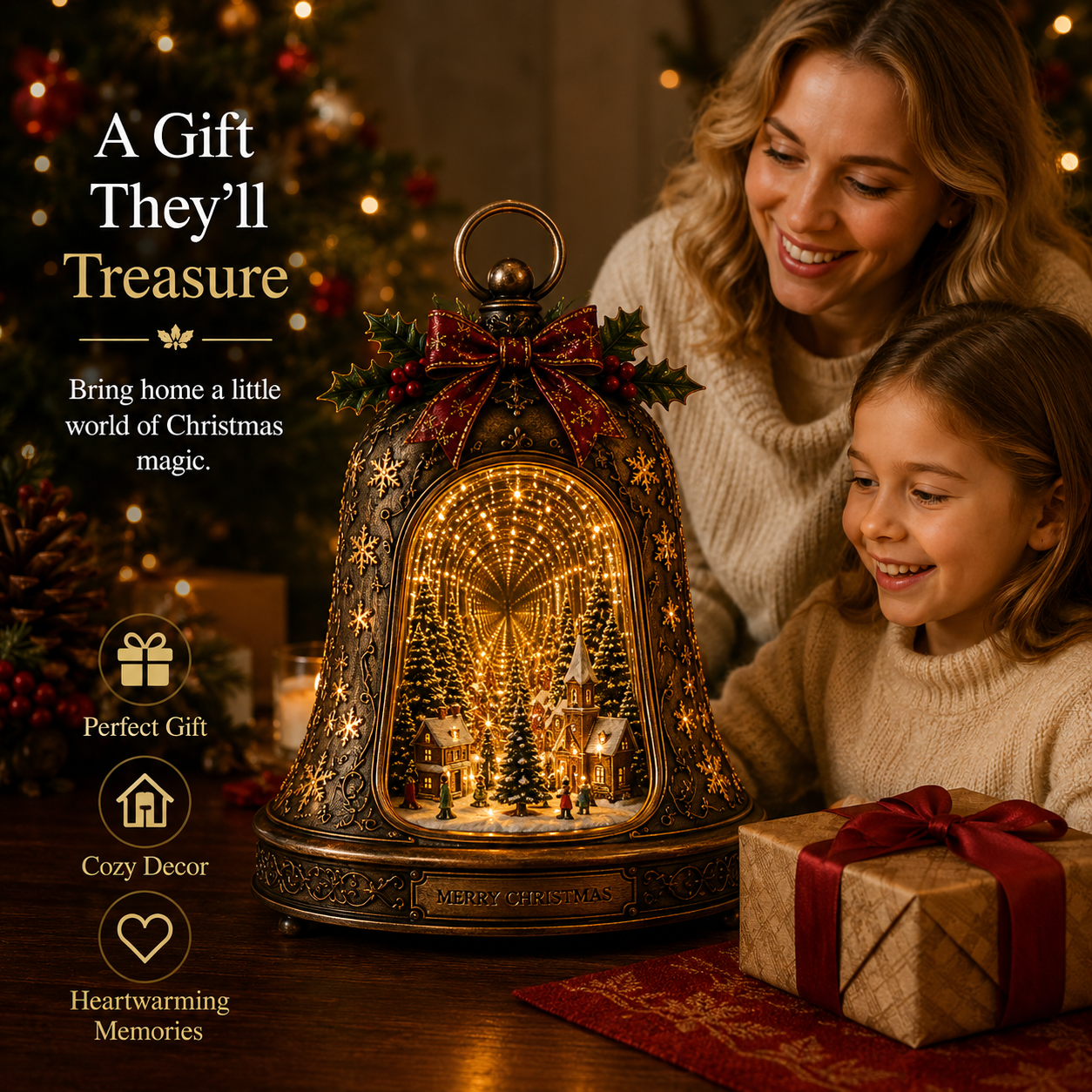 🎄 Christmas Bell Cascade Solar Yard Light✨