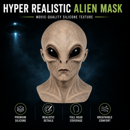 Ultra-Realistic Alien Silicone Mask – Adult Halloween Costume & Cosplay Prop
