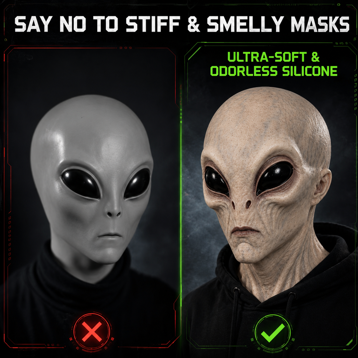 Ultra-Realistic Alien Silicone Mask – Adult Halloween Costume & Cosplay Prop