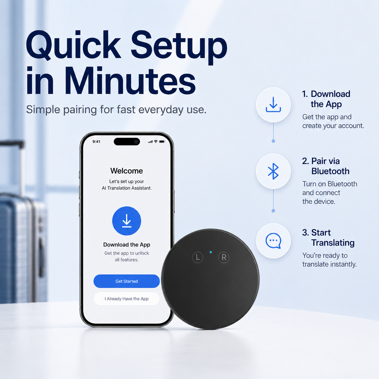 AI Pocket Translator – Real-Time Two-Way Voice Translation in 165+ Languages