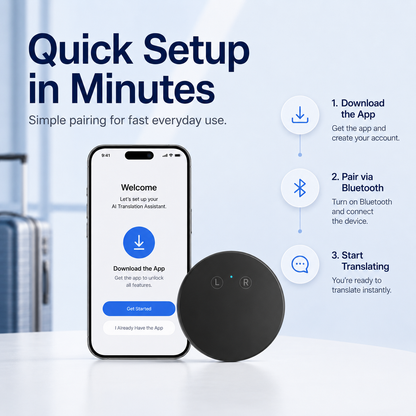 AI Pocket Translator – Real-Time Two-Way Voice Translation in 165+ Languages