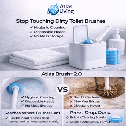 No-Touch Toilet Cleaning Wand – Fresh Brush Head Every Time