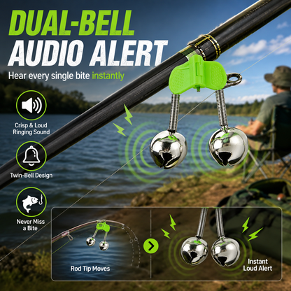 Double Ring Fishing Bells with Plastic Clip Buckles 🎣🔔
