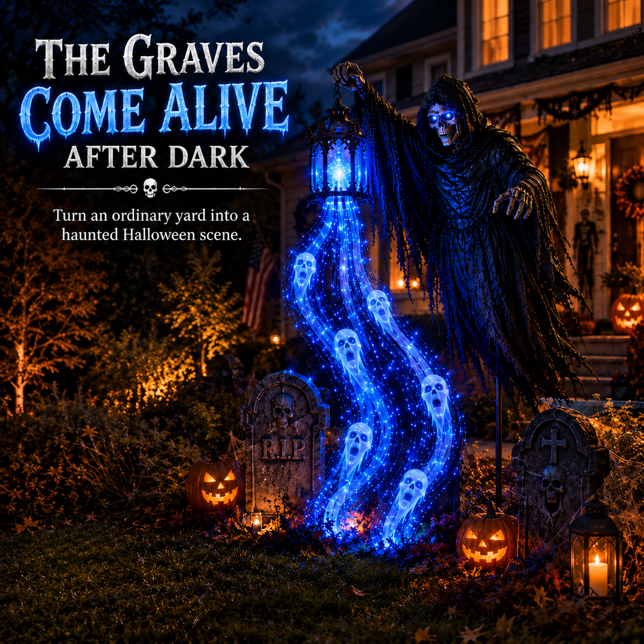 🔥Animated Halloween Soul Harvester Garden Light Collection💀
