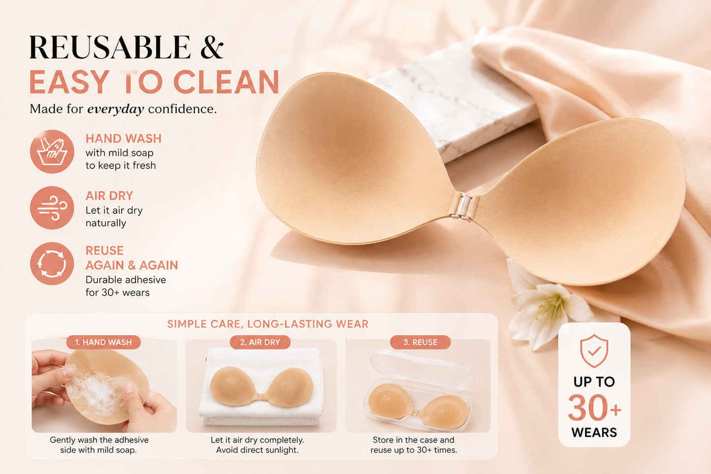 Instant Lift & Cleavage | The Seamless Push-Up Sticky Bra