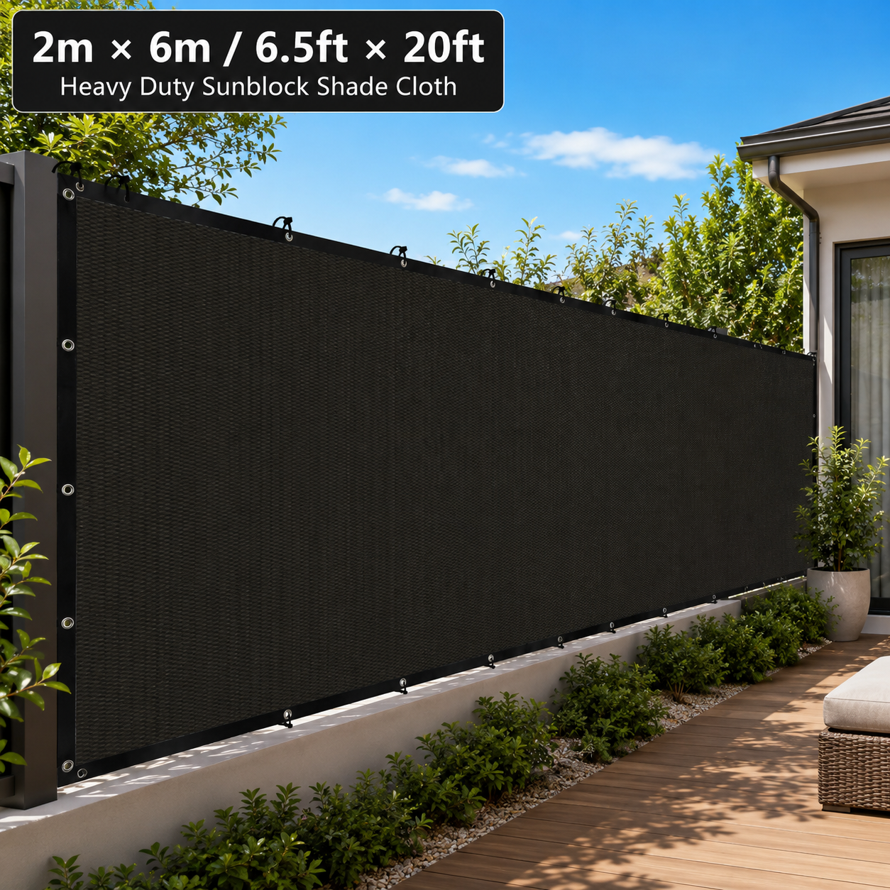 2m × 6m (6.5ft × 20ft)